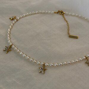 Jennifer Behr Crystal Star and Pearl Necklace